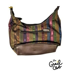 Jamaica Bay Multi Color Striped Pineapple Hobo Shoulder Bag 7721-JCP NWT